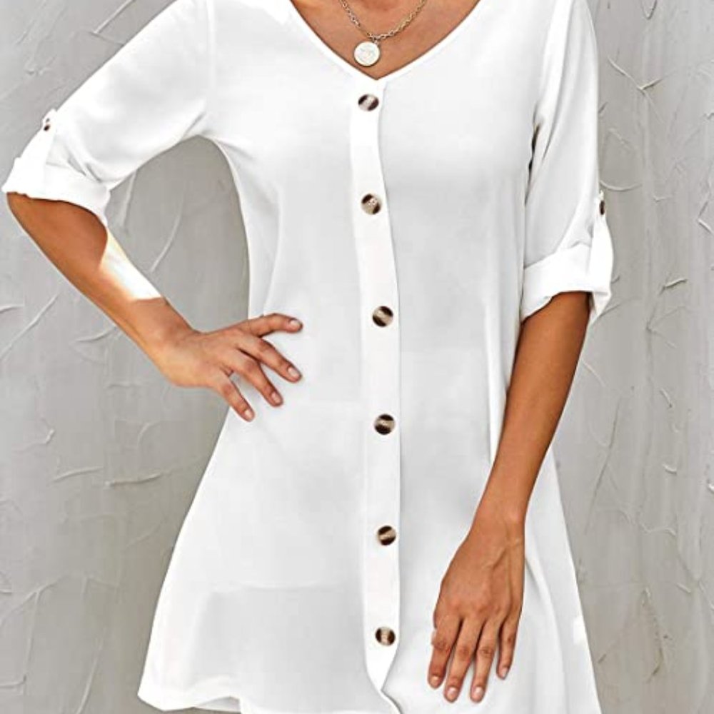 Women Summer Spaghetti Strap Button sleeve